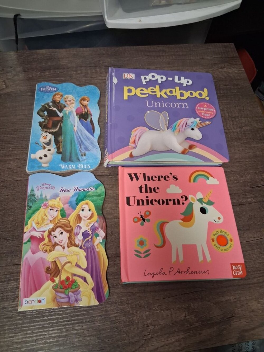 Toddler Book Bundle Board Books Disney Unicorn Lift the Flap